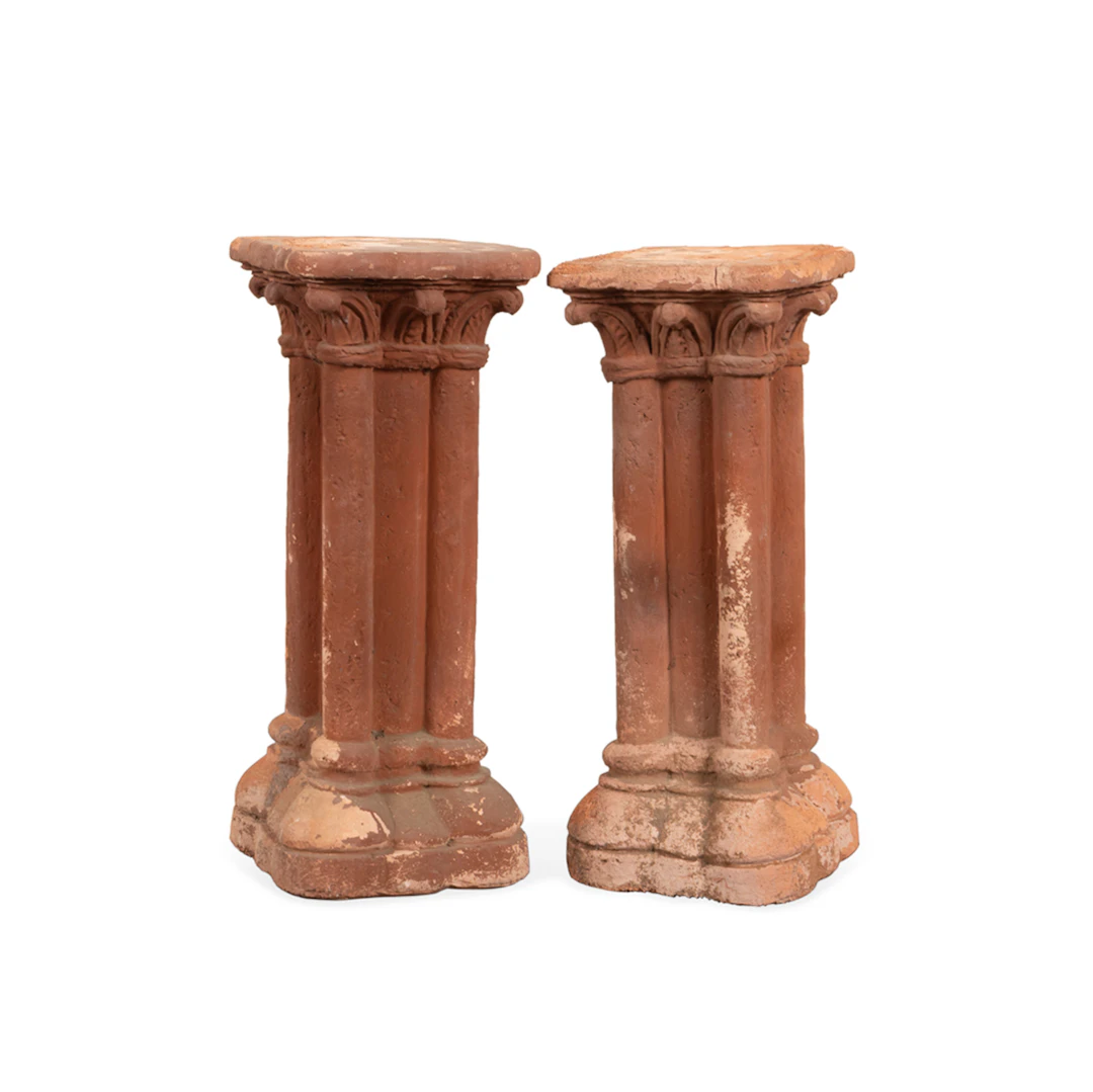 Pair of Terra Cotta Finished Pedestals, Late 20th century