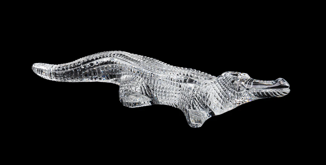 Baccarat Crystal Crocodile Figure, 1991