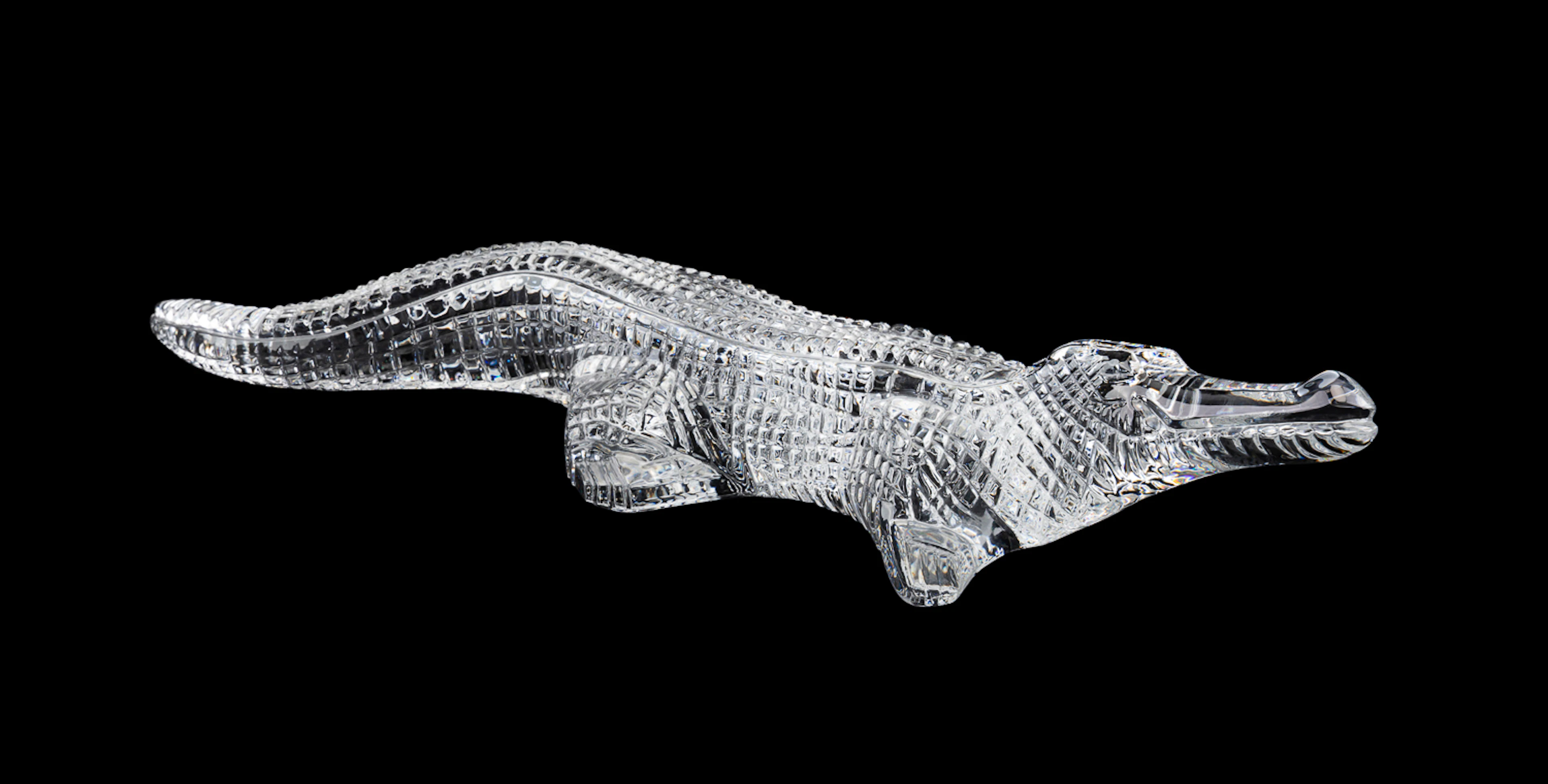 Baccarat Crystal Crocodile Figure, 1991