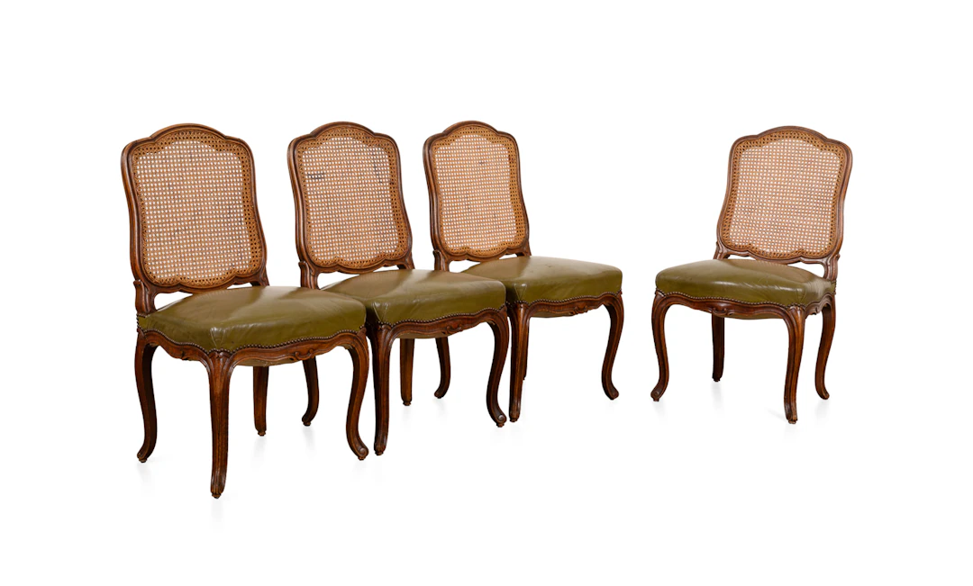 Four Provincial Style Cane Back Side Chairs