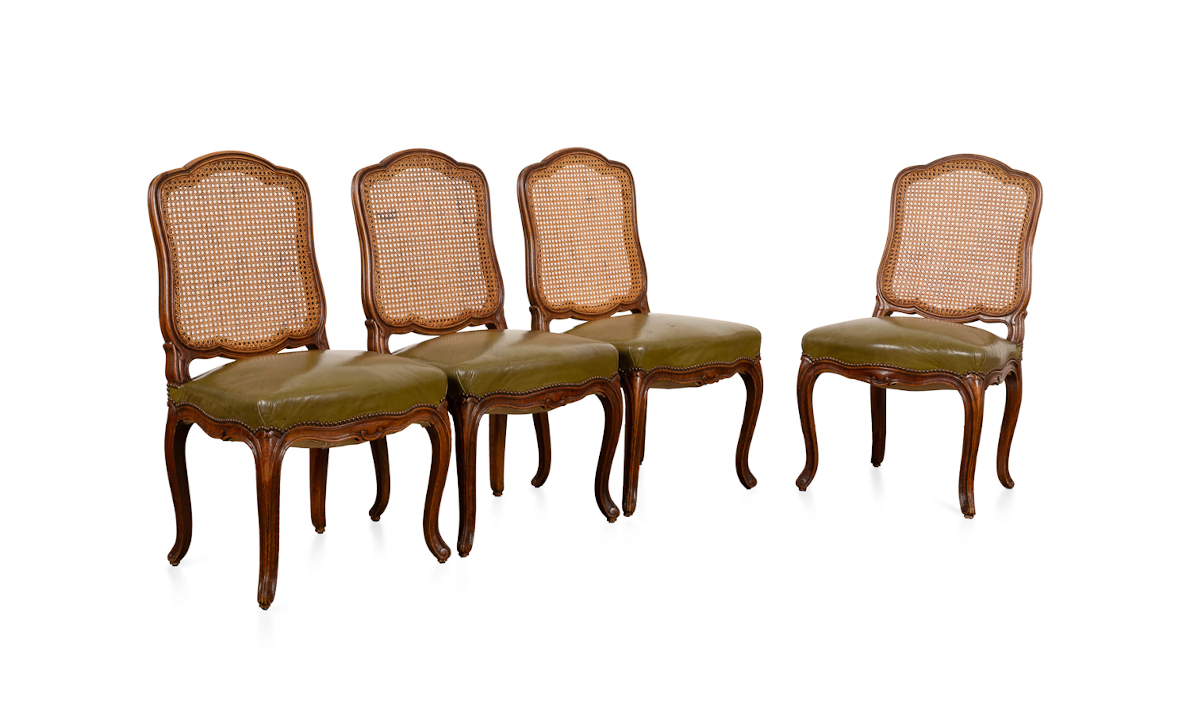 Four Provincial Style Cane Back Side Chairs