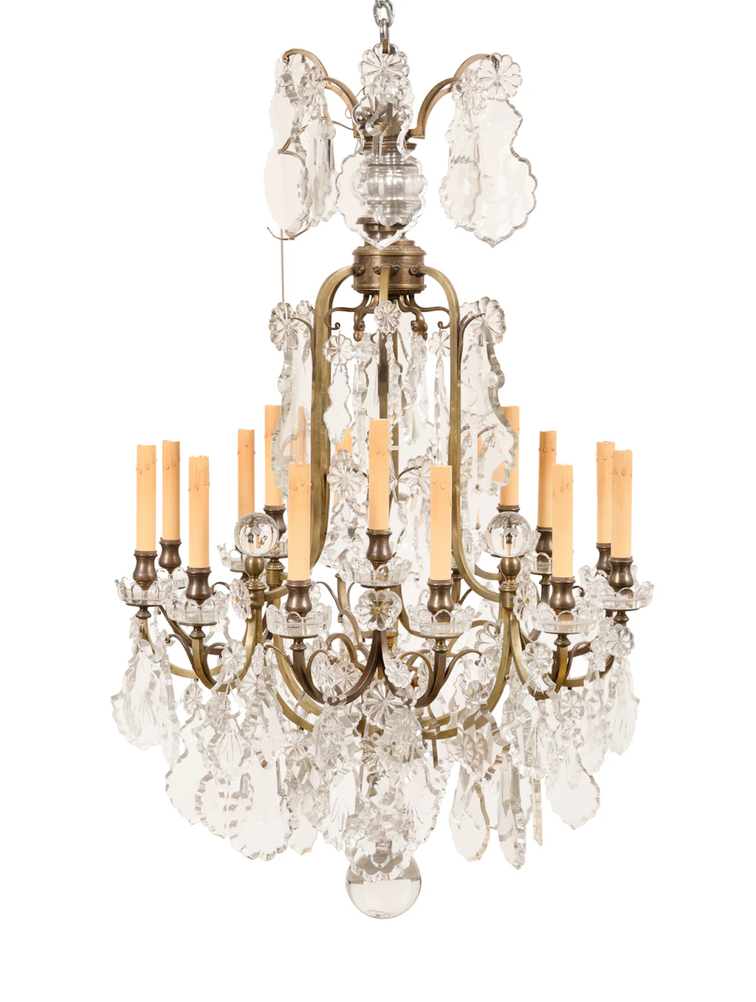 Louis XV Style Crystal & Bronze Chandelier
