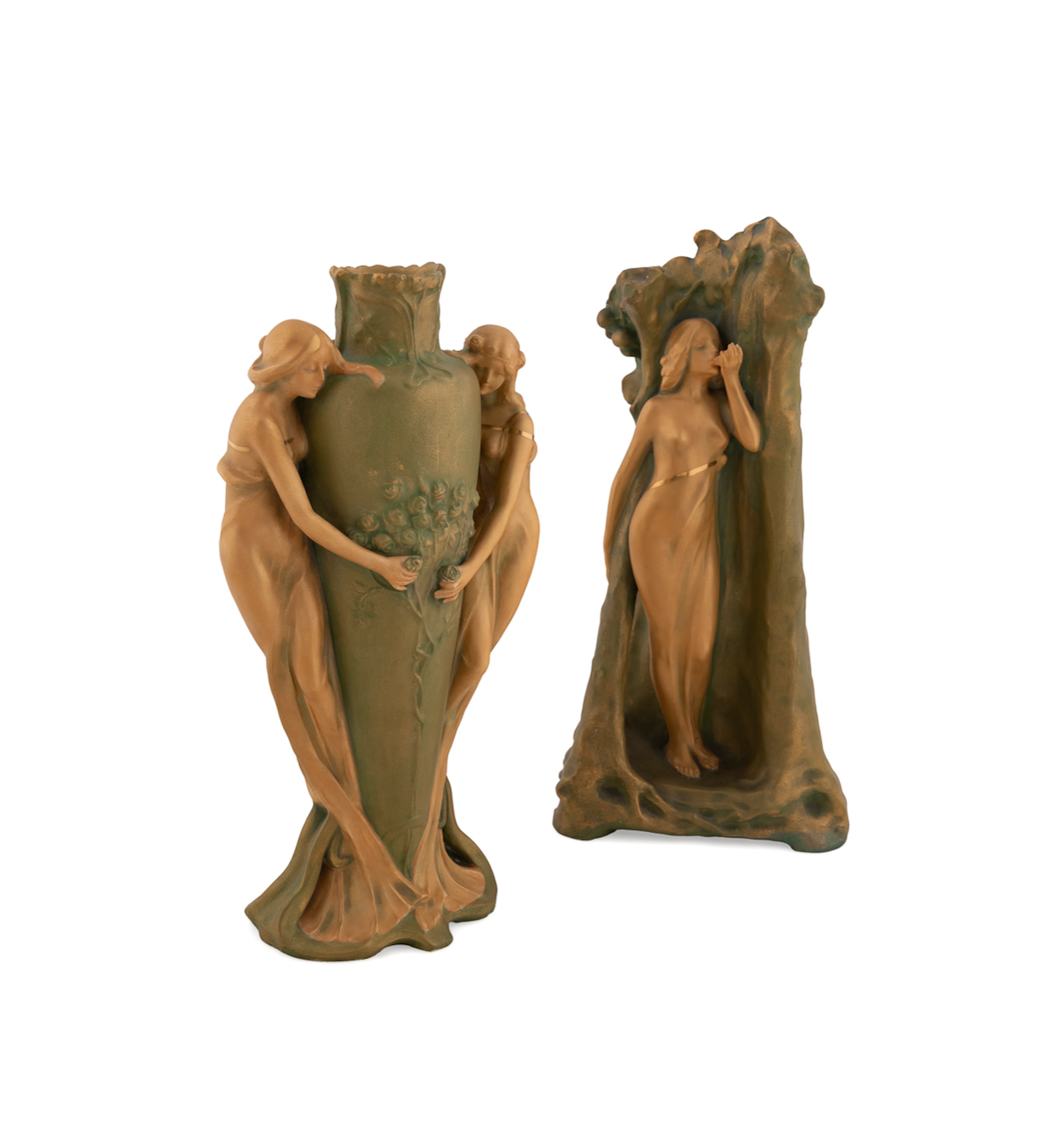 Ernst Wahliss, Two Art Nouveau Vases, C. 1900