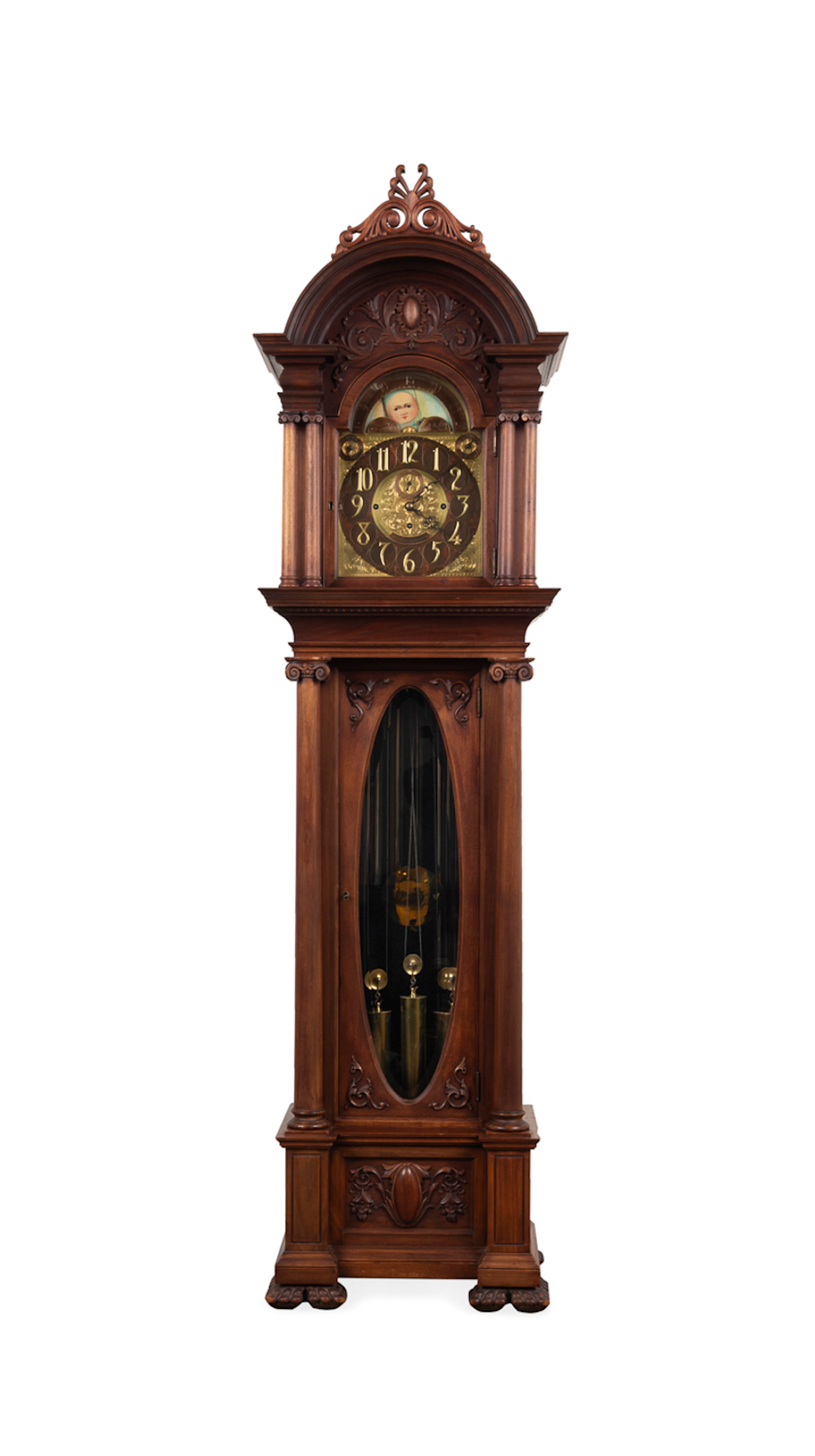 Walter Durfee Colonial Revival Grandfather Clock