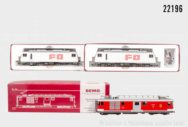 3x Bemo H0m E-Lok, FO: 1263 215, DEh 4/4, BN 55 & 2x HGe 4/4, BN 106