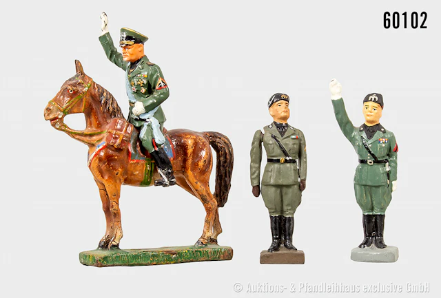 Mussolini, Durso, Lineol und Elastolin, Varianten, Masse, 7 cm, 1