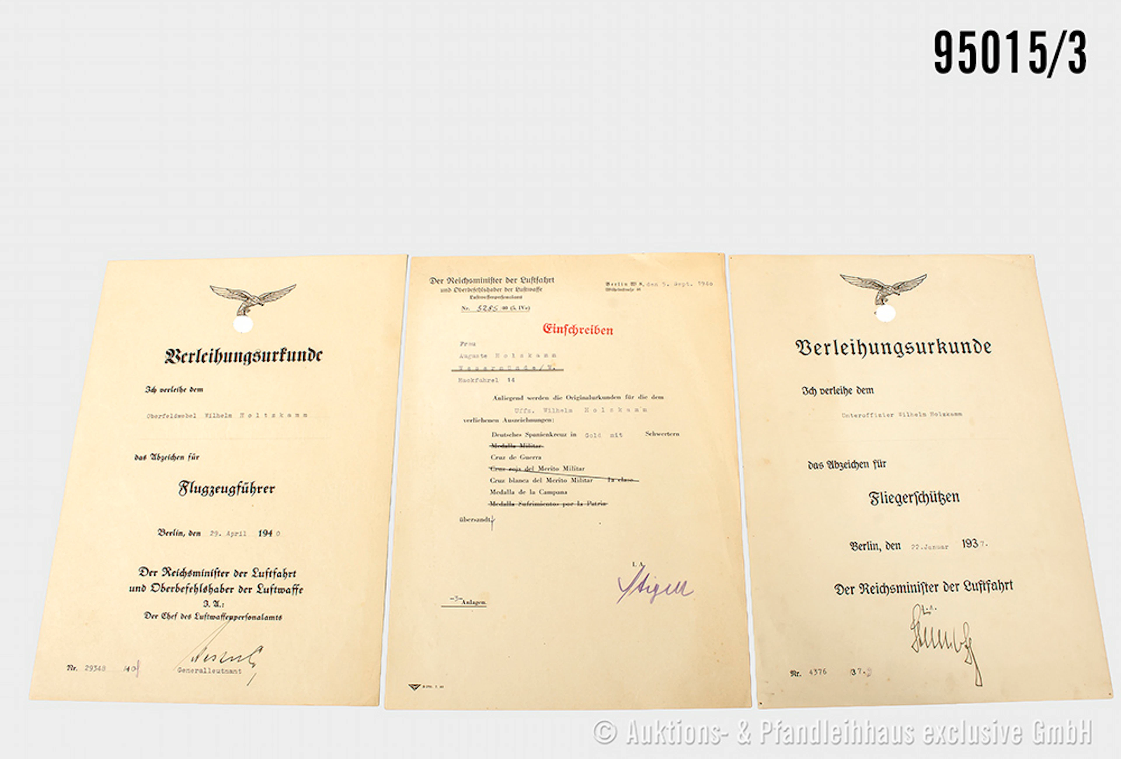 Dokumentennachlass des Oberfeldwebel Wilhelm Holzkamm, Kampfgeschwader