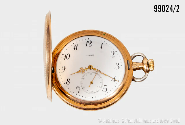 Reitpreis der Kavallerie, goldene Taschenuhr mit 2 Deckeln, beide