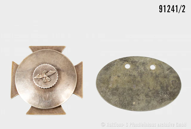 Konv. EK 1 1914 an der Schraubscheibe, Silberpunze "830", die kleine