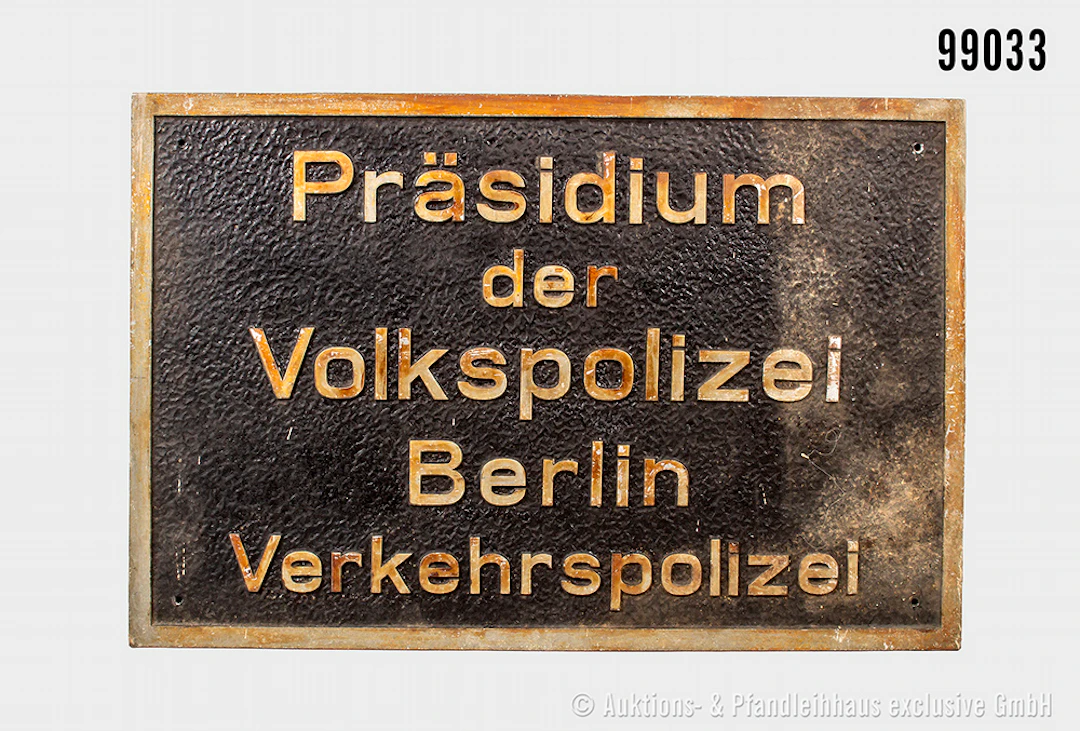 DDR Volkspolizei Dienststellenschild aus Aluminium "Präsidium der