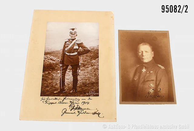 Konv. 4 großformatige Fotos/Drucke, mit OU Kronprinz Wilhelm von Preußen