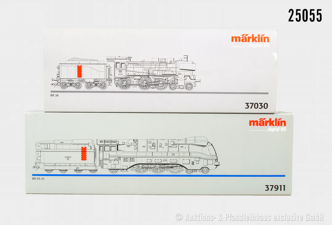 2x Märklin digital H0, Dampflok: 37911, DRG, BN 03 1012 & 37030, DB