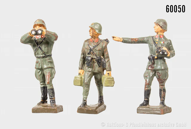 Lineol italienische Figuren, Masse, 7 cm, teils Farbabrieb sonst Z 1