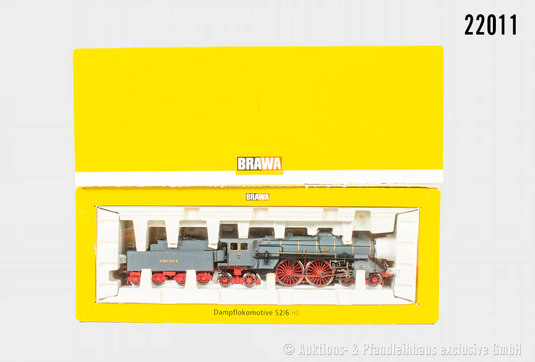 Brawa H0: 0654 Dampflok S 2/6, K.Bay.Sts.B., BN 3201, Z 1-2, OVP (beschädigt)