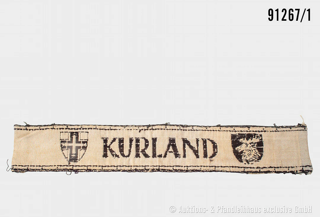 Ärmelband Kurland, L ca. 22 cm, guter Zustand mit Alters- und Tragespuren