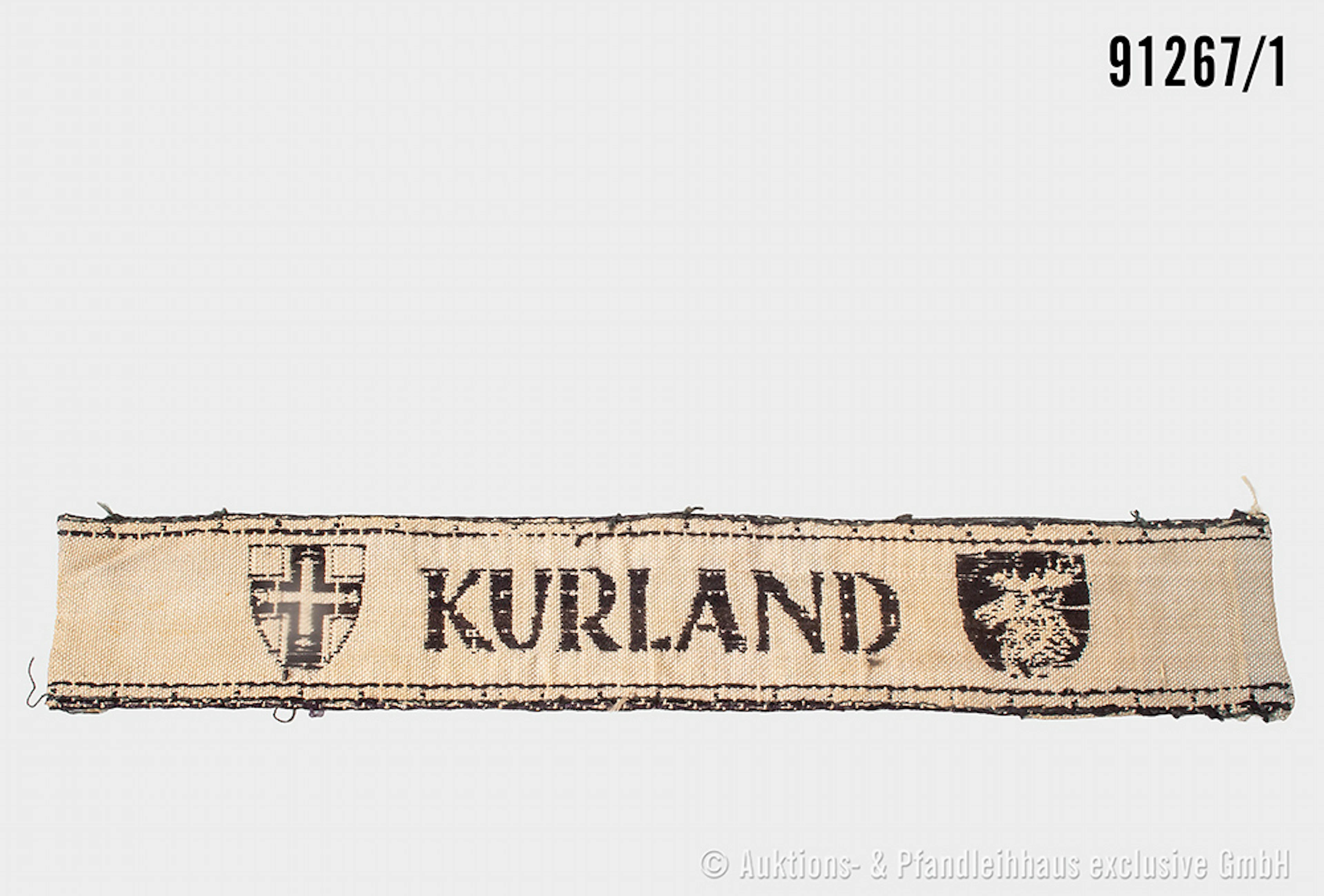 Ärmelband Kurland, L ca. 22 cm, guter Zustand mit Alters- und Tragespuren