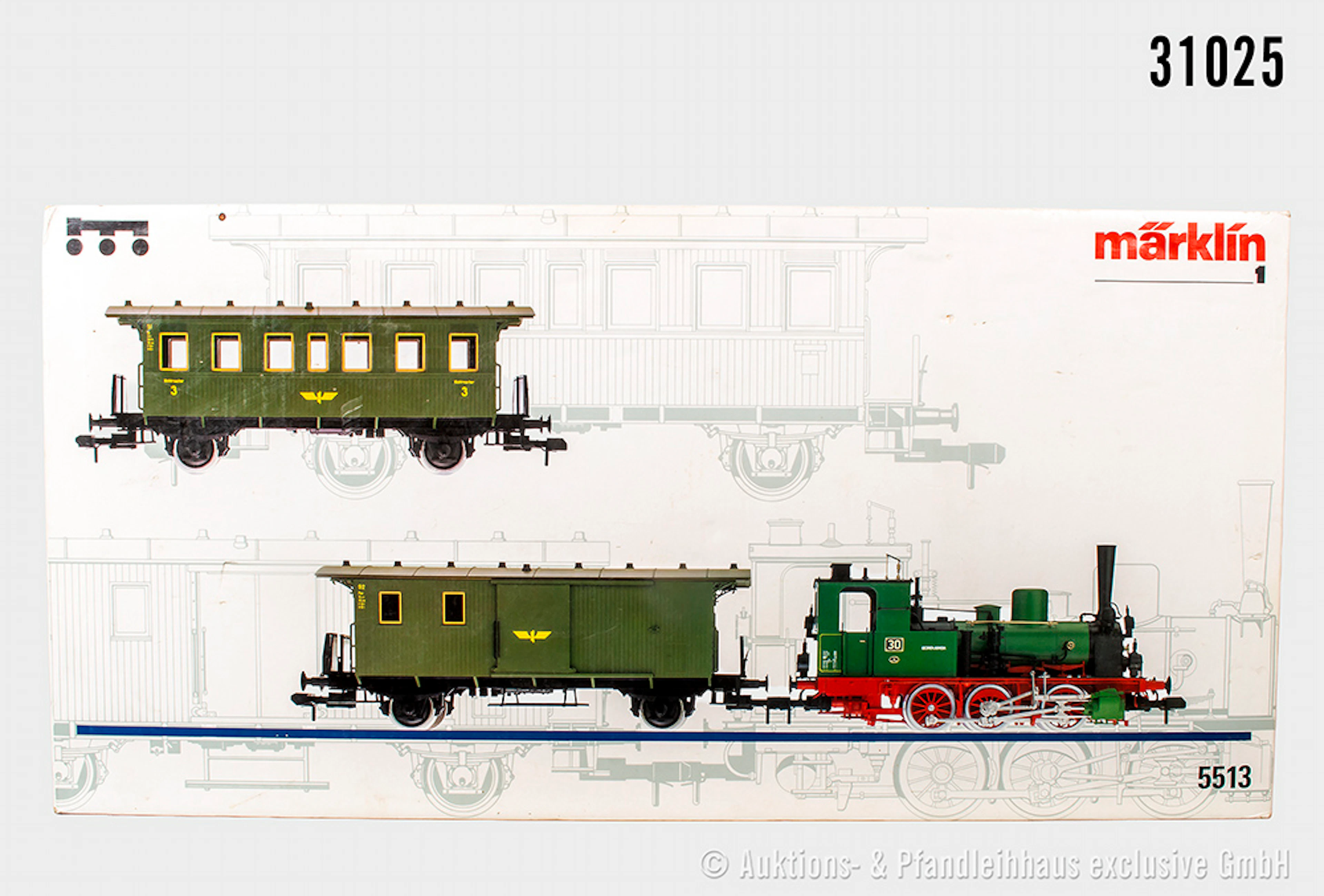 Märklin Spur 1: 5513 Personenzug-Set: Dampflok, Eurovapor, BN 30
