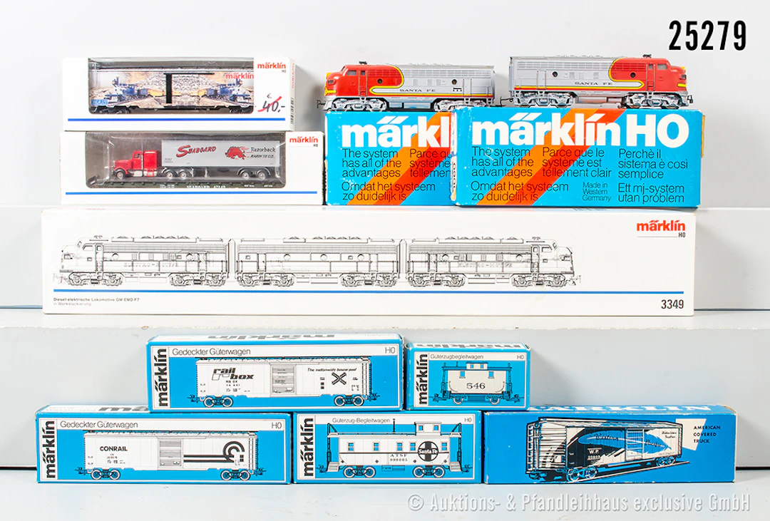 Märklin H0: 2349 3-tlg. Diesellok, GM, EMDF7, digital & 3060/304060