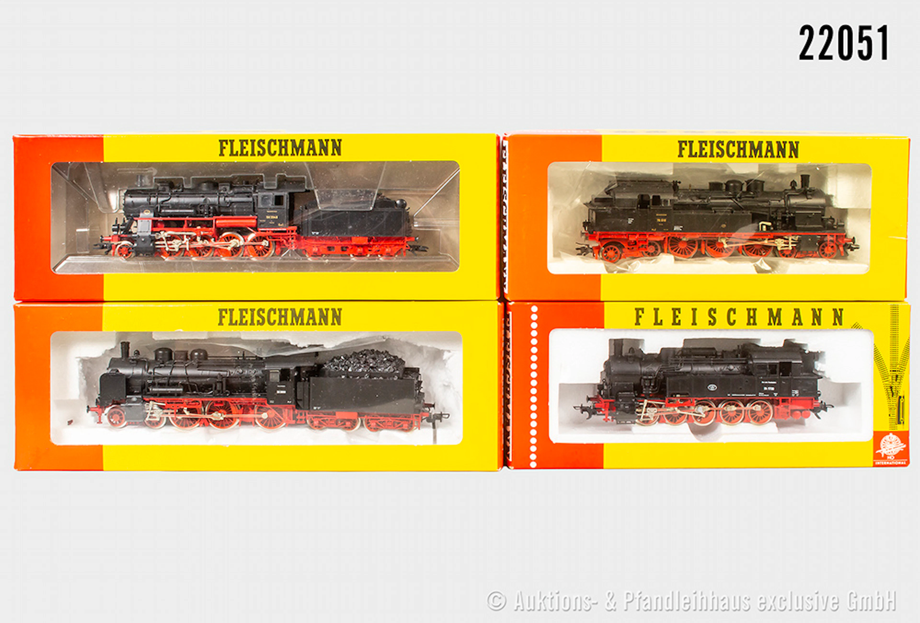 4x Fleischmann H0 Dampflok, DB/DRG: 4094, BN 94 30 & 4156, BN 56 2048