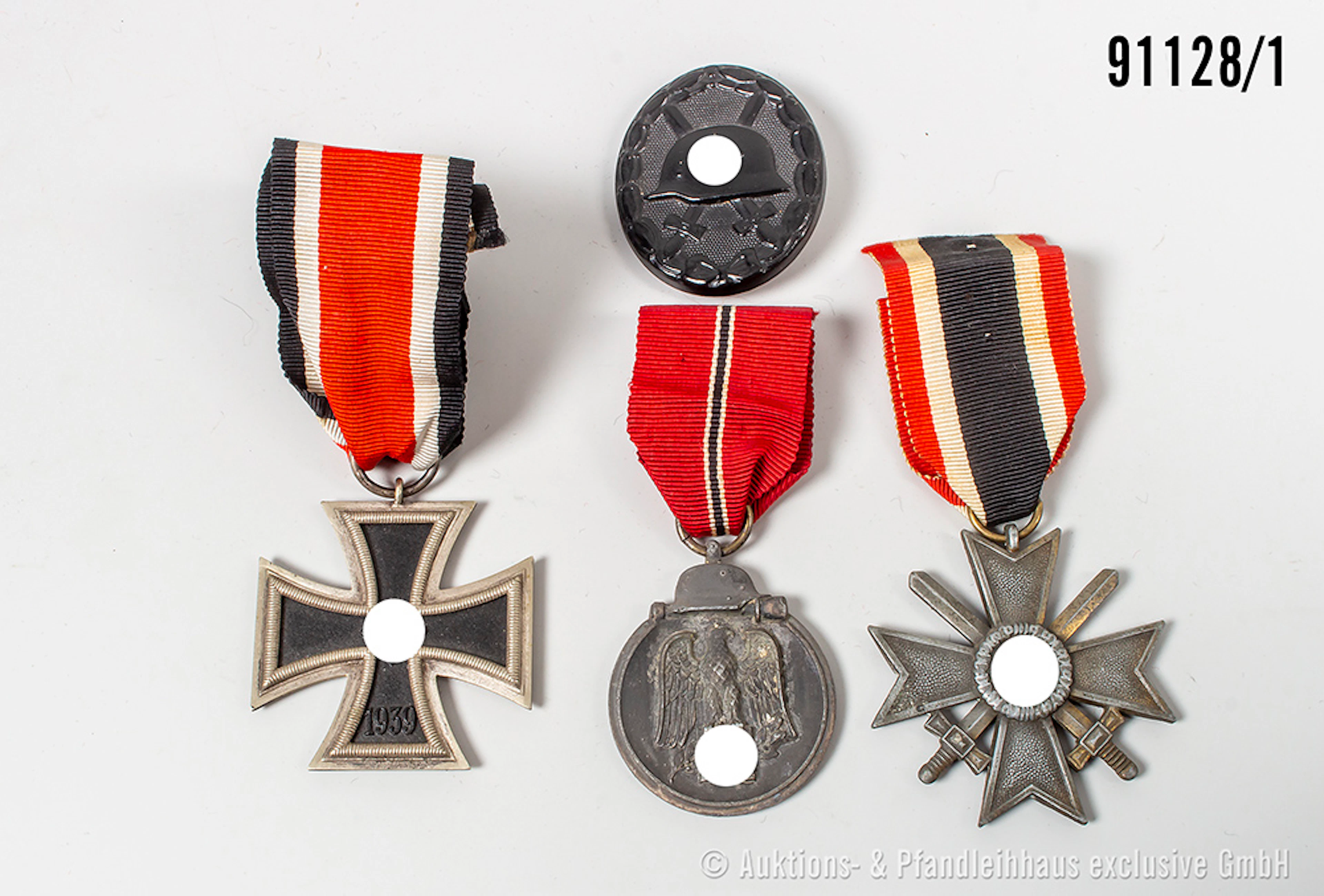 Konv. EK 2 1939, KVK 2. Klasse mit Schwertern, Ostmedaille und VWA