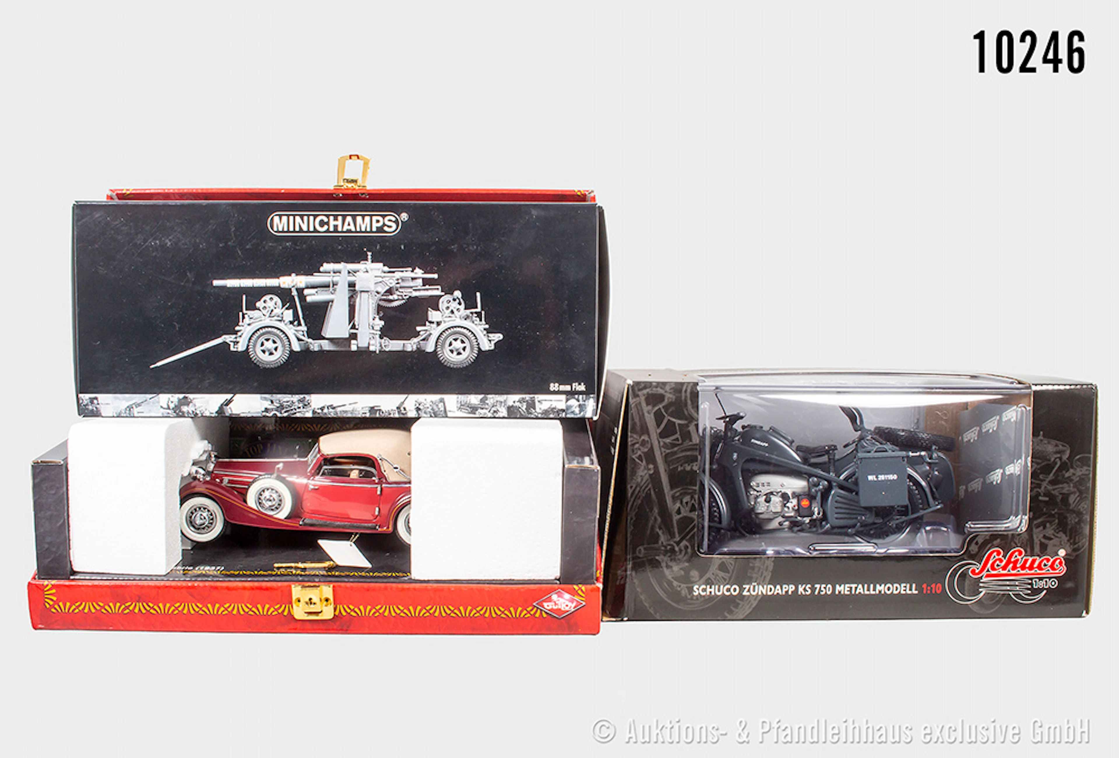 Modellfahrzeuge, dabei Schuco Zündapp KS 750, 1:10, Minichamps 88mm