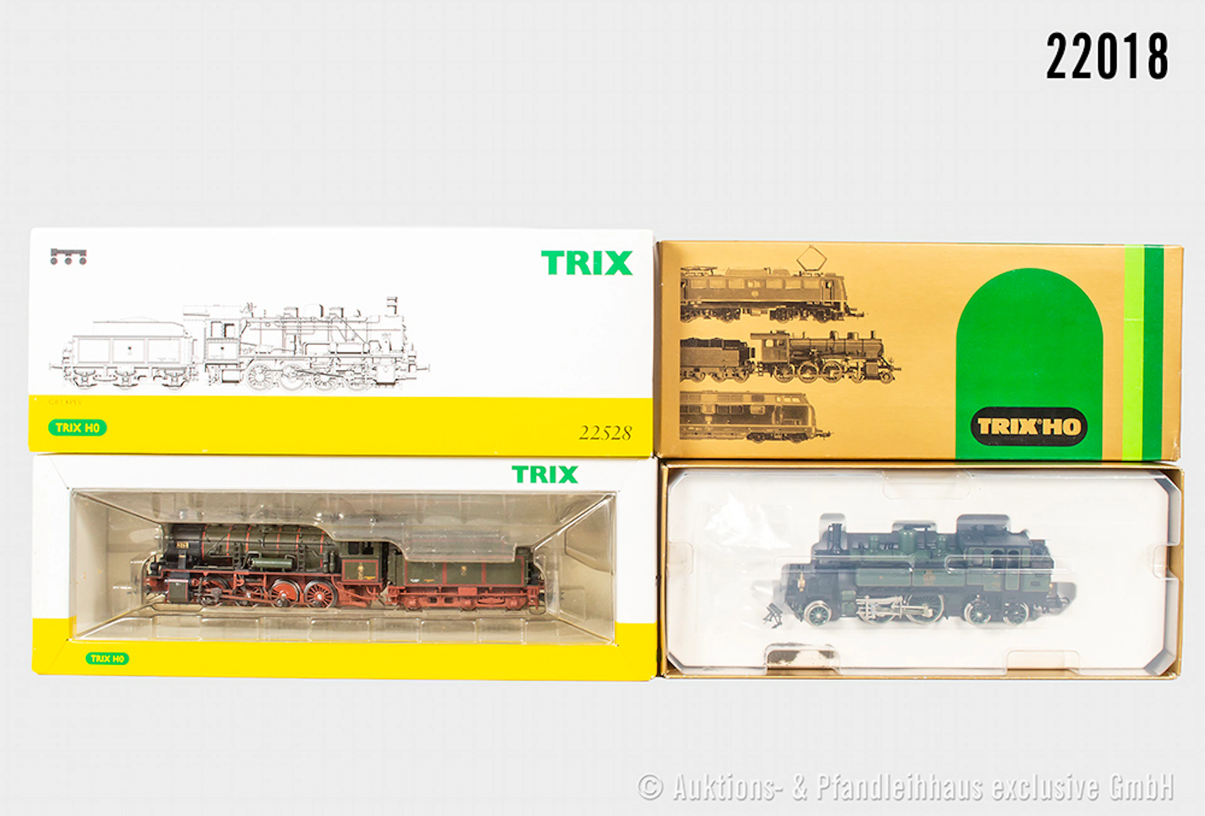 2x Trix H0 Dampflok: 22528, G8.1 KPEV, BN 4943, n.A.d.E. digital &