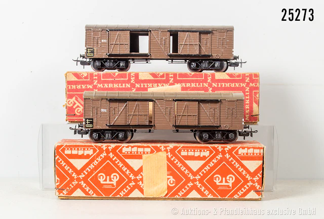 Märklin H0: 2x 332, Typ 2, Gedeckter Güterwagen, Z 1-2, OVP