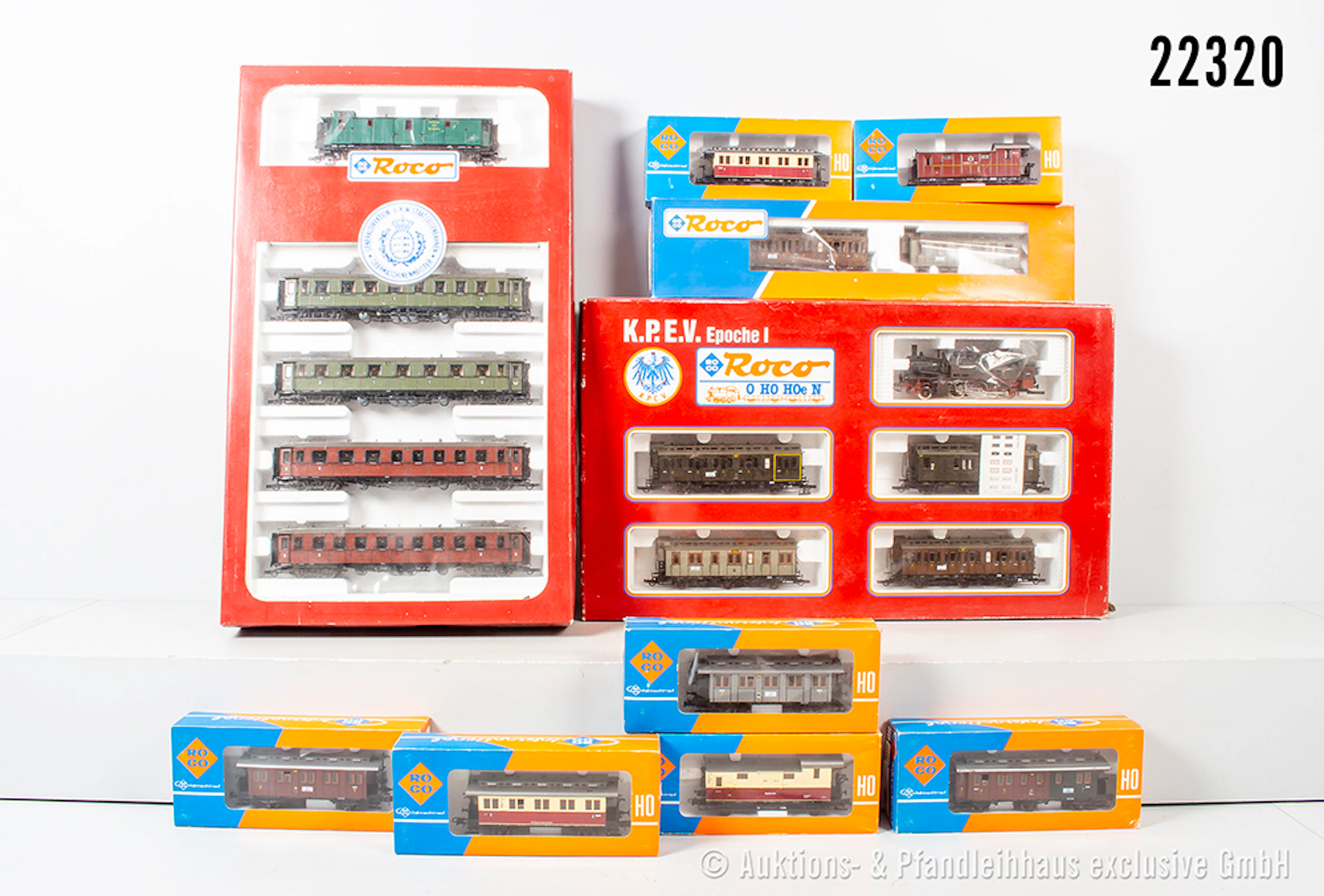 Roco H0: 43025 Zug-Set, KPEV, Dampflok T12, BN 7726, 4 Wagen & 44096