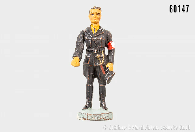 Elastolin Hess stehend in Parteiuniform mit beweglichem Grußarm (überarbeitet)
