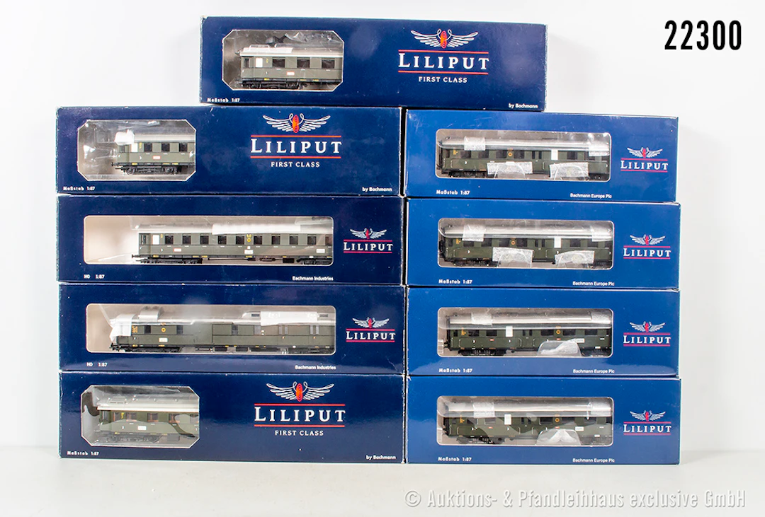 Liliput H0: 9x Reisezugwagen, DRG, AC, Z 1-3, OVP