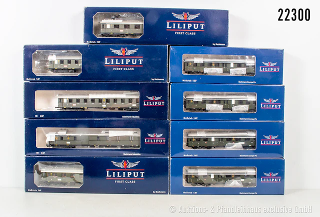 Liliput H0: 9x Reisezugwagen, DRG, AC, Z 1-3, OVP