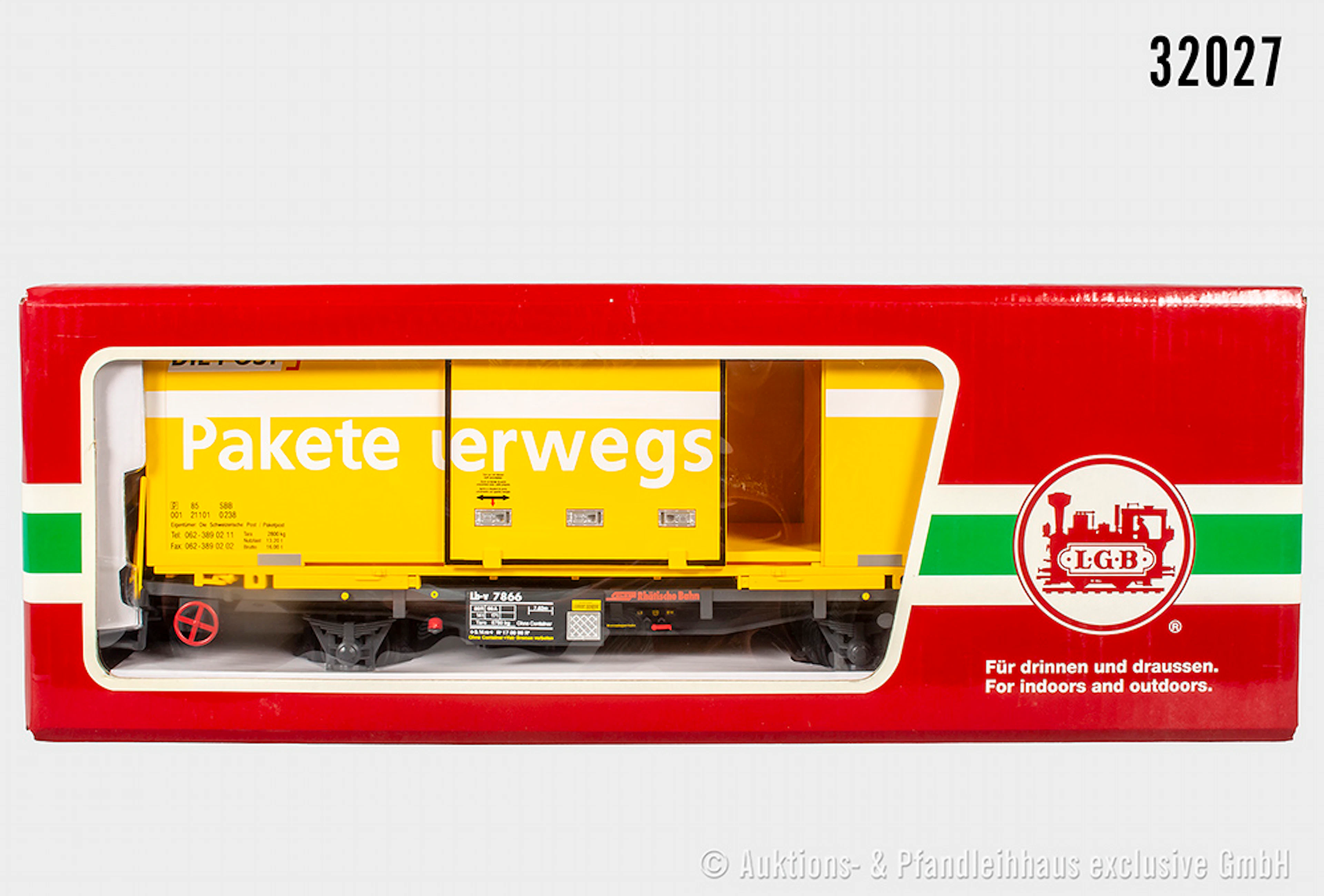 LGB Spur 2m: 47890 Containerwagen, RhB, "DIE POST", Z 1, OVP