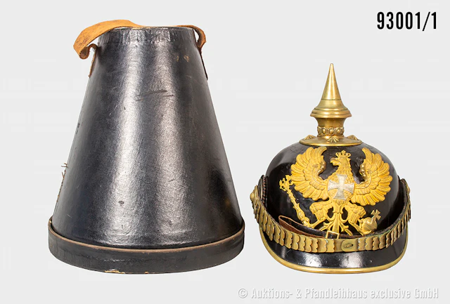 Preußen, Pickelhaube für Reserveoffiziere der Infanterie, komplett