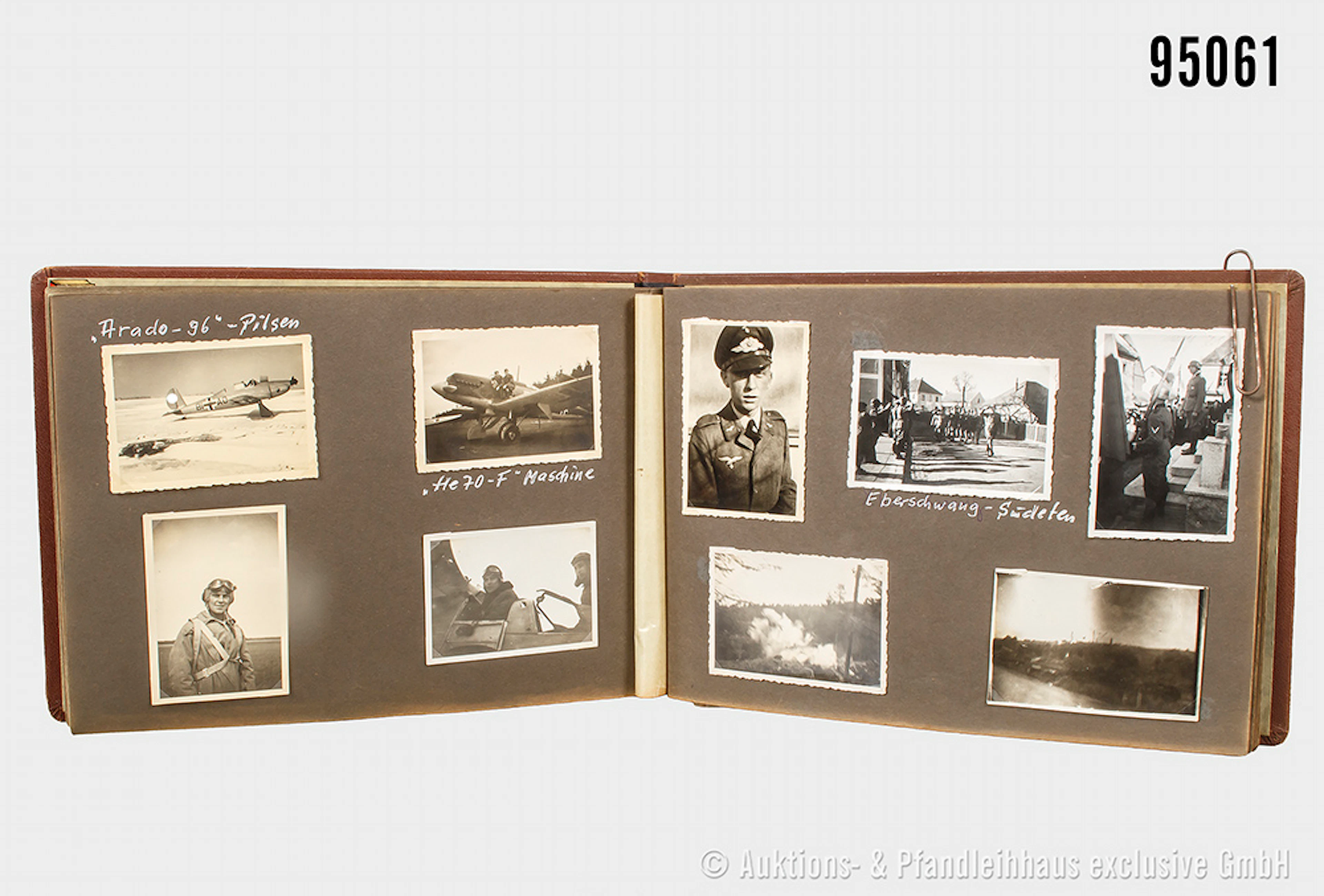 Fotoalbum 2. WK eines Flugzeugführers, Einband mit aufgelegtem Luftwaffenadler