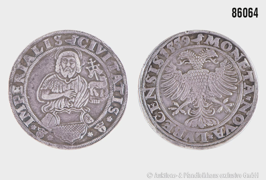 Lübeck Taler 1559, Dickmünzen Gewicht 28,59 g, Dalemann Ente auf ca.