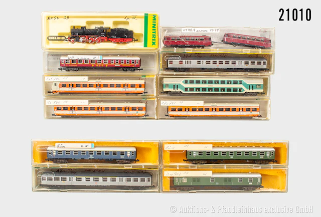 Trix Spur N Personenzug: 2902 Dampflok, DB, BN 54 1556 & 11 Wagen, Z 1-2, OVP