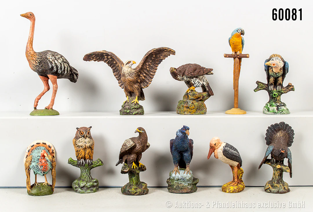 Federtiere, u.a. Papagei, Strauß Weißkopfseeadler, Kondor, Masse