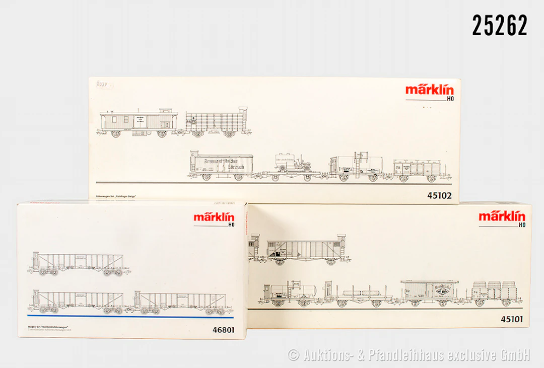 Märklin H0 3x Güterwagen-Sets: 45101, 45102, 46801, Z 1, OVP