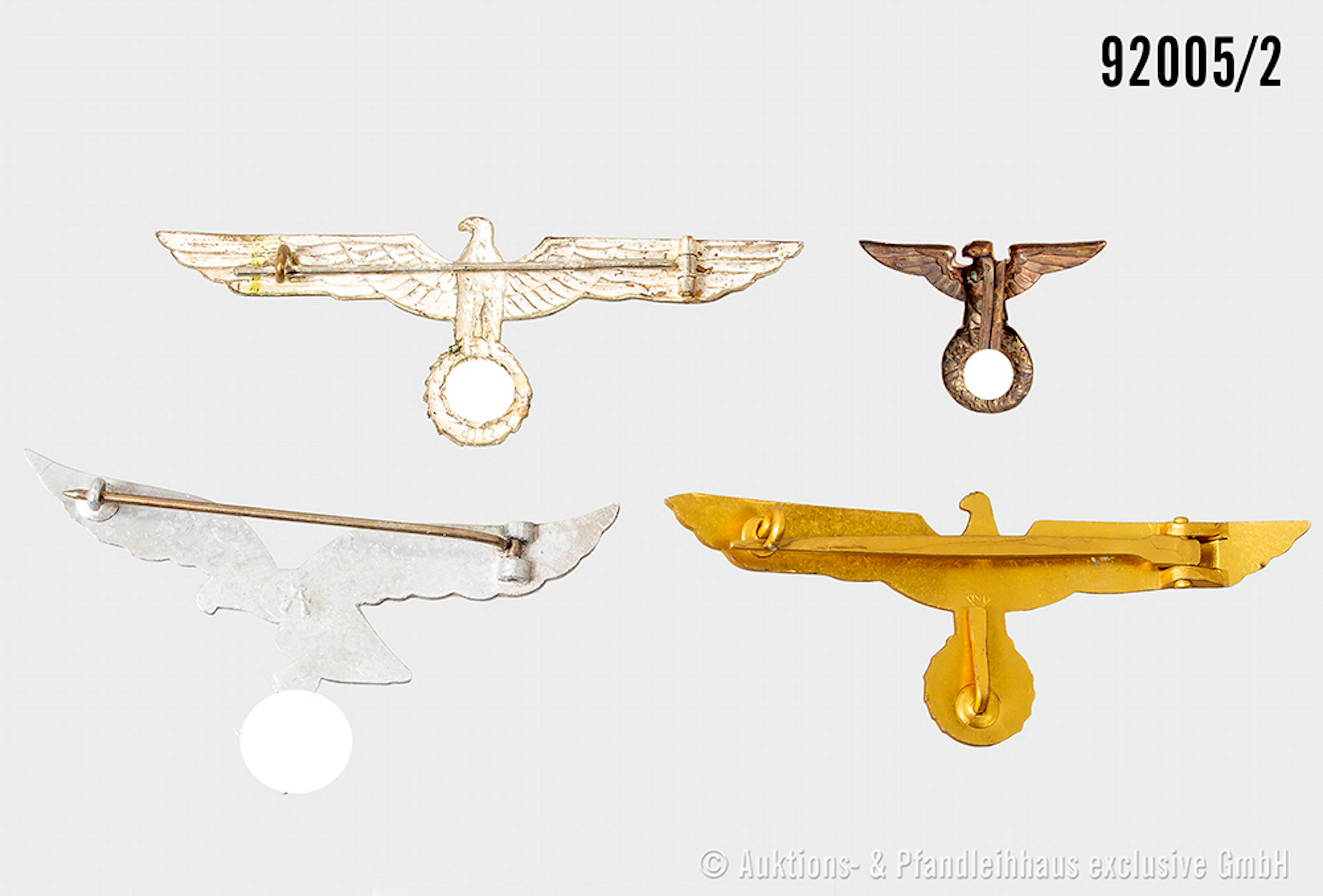 3 Brustadler für die Sommeruniform (Heer, Luftwaffe und Kriegsmarine)