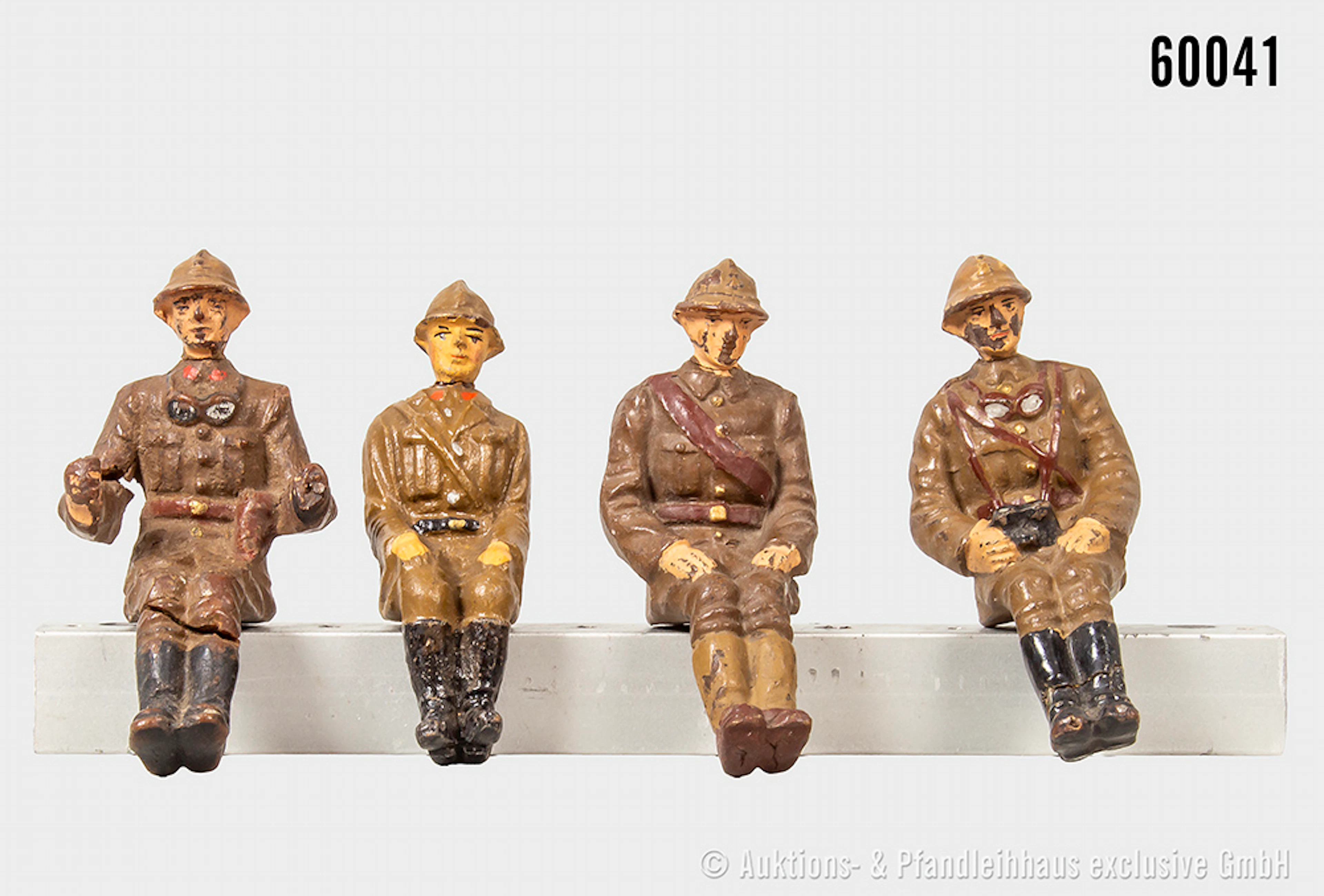 Lineol Elastolin belgische Figuren sitzend meist für Fahrzeuge, Masse