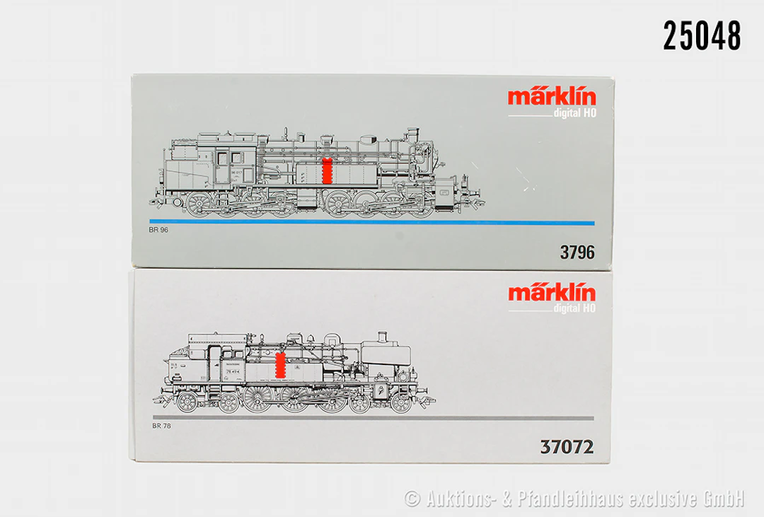 2x Märklin digital H0, Dampflok, DRG: 37072, BN 78 494 & 3796, BN