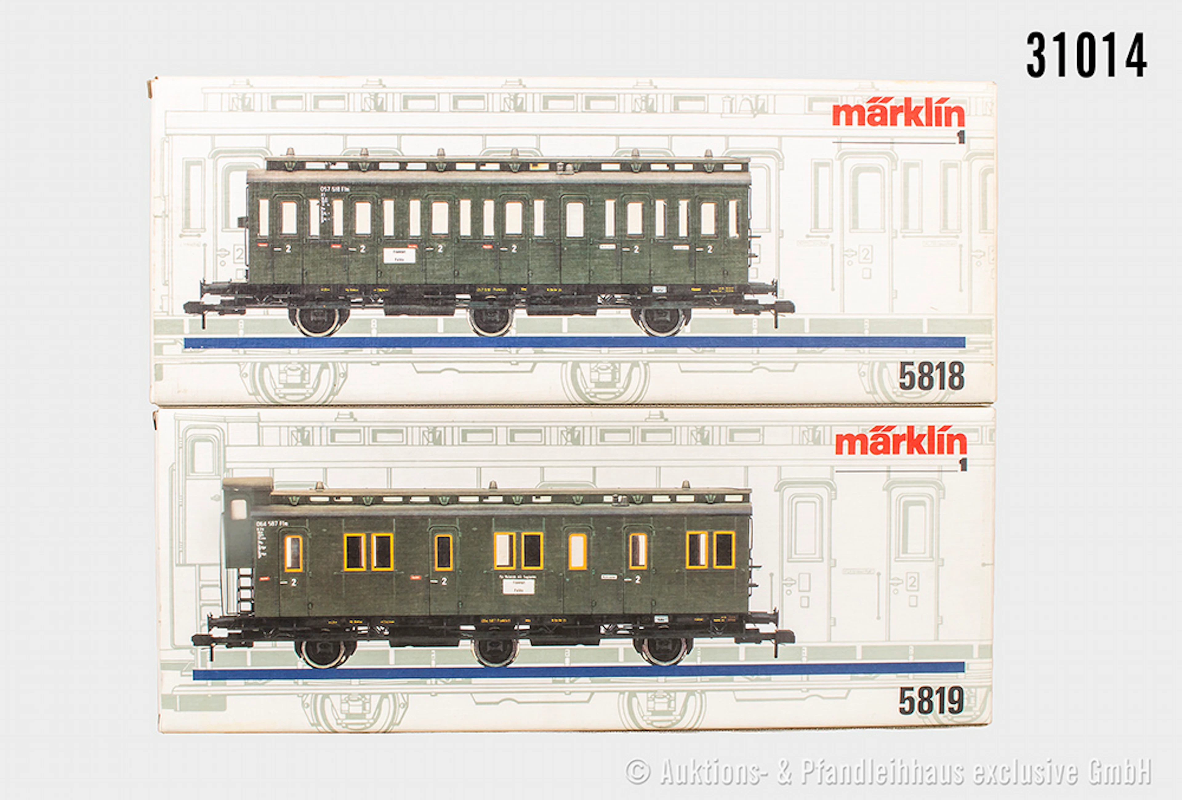 Märklin Spur 1: 5818 + 5819 Abteilwagen, DB, Z 1, OVP