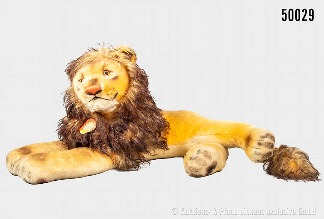 Steiff Studiotier Leo, um 1960, Mohair, KFS, großes Studiotier für