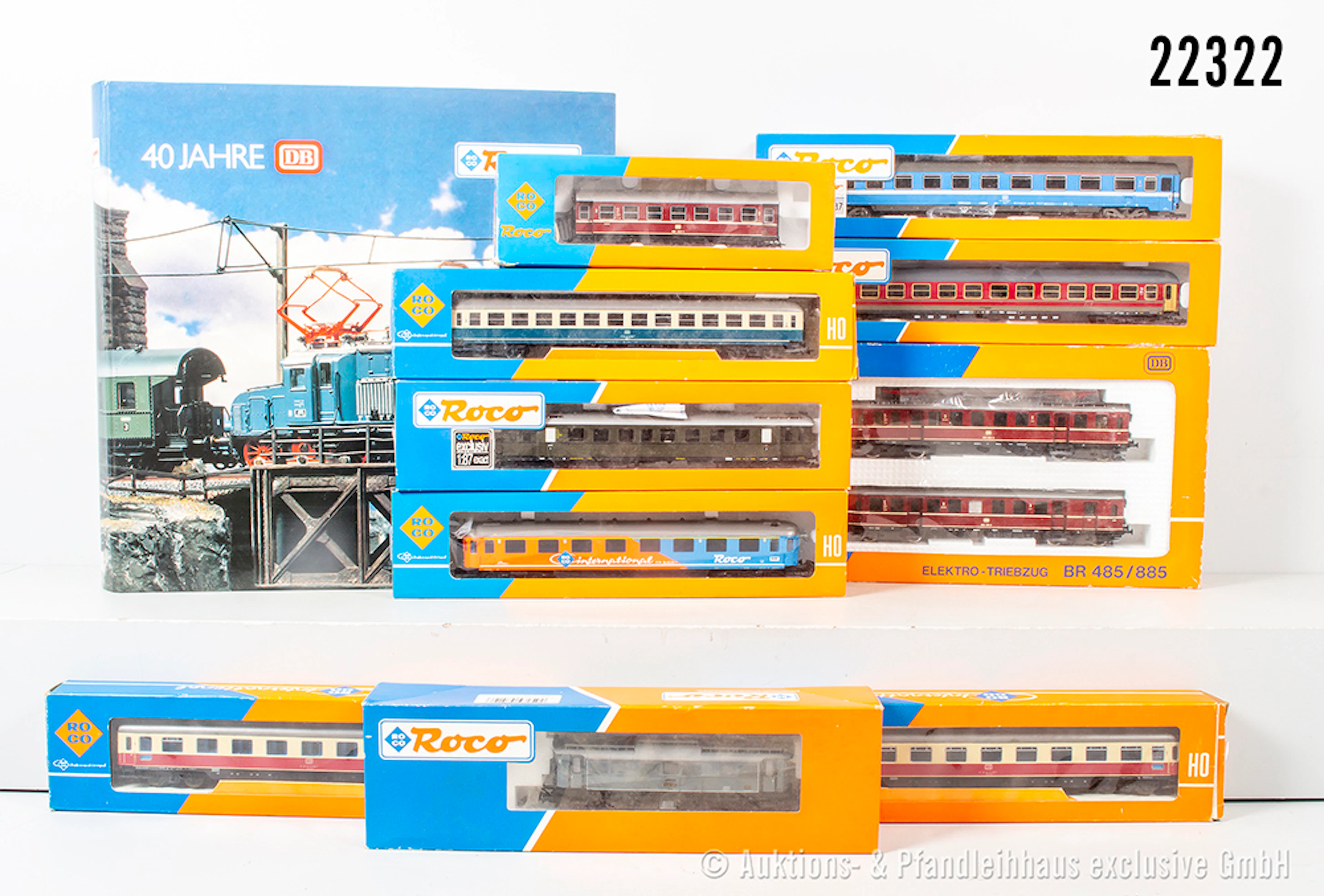 Roco H0: 43031 Zug-Set, DB E-Lok, BN E7132, 4 Wagen & 04148A 2-tlg.
