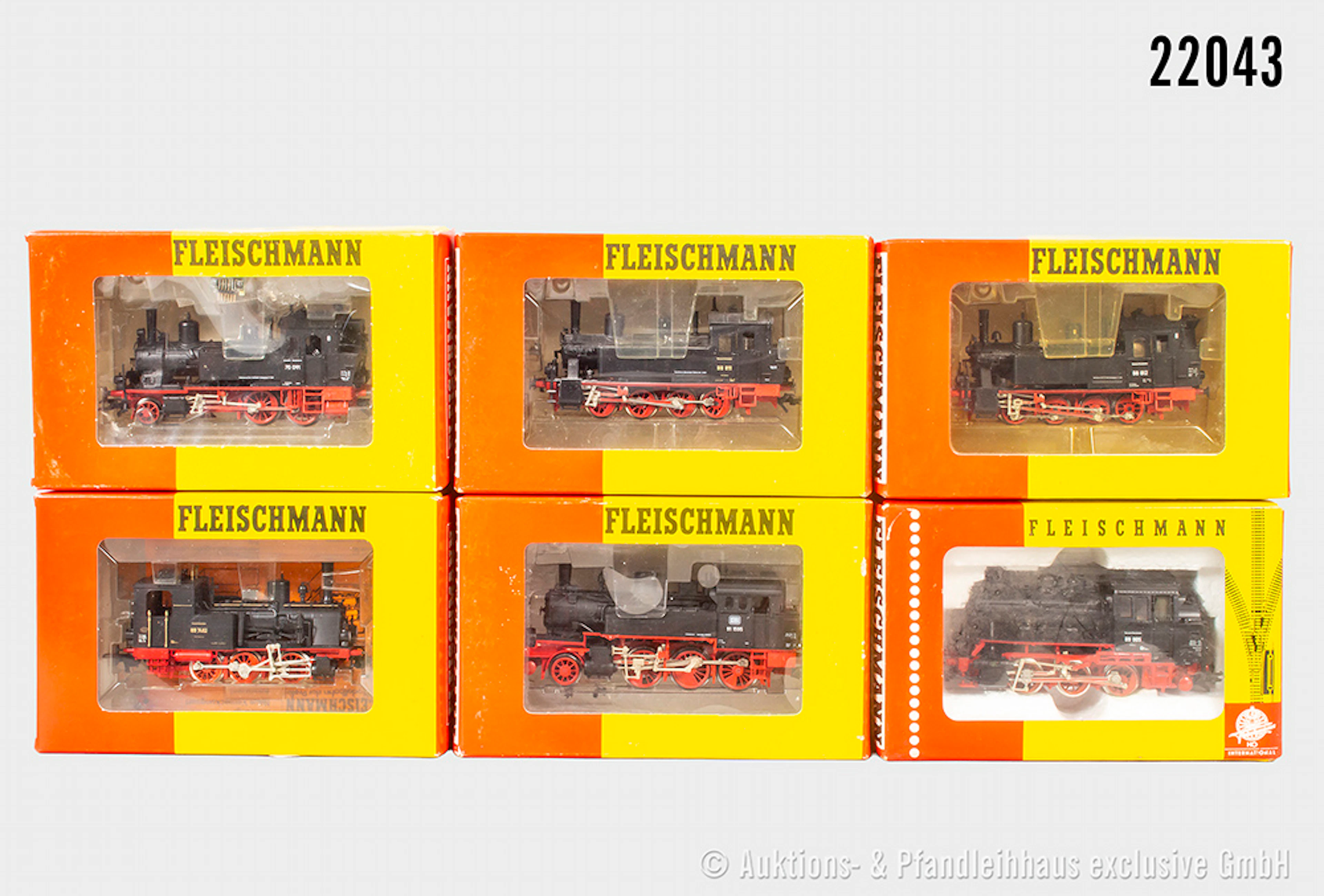 6x Fleischmann H0 Dampflok, DB/DRG: 4098, BN 98 812 & 4099, BN 98