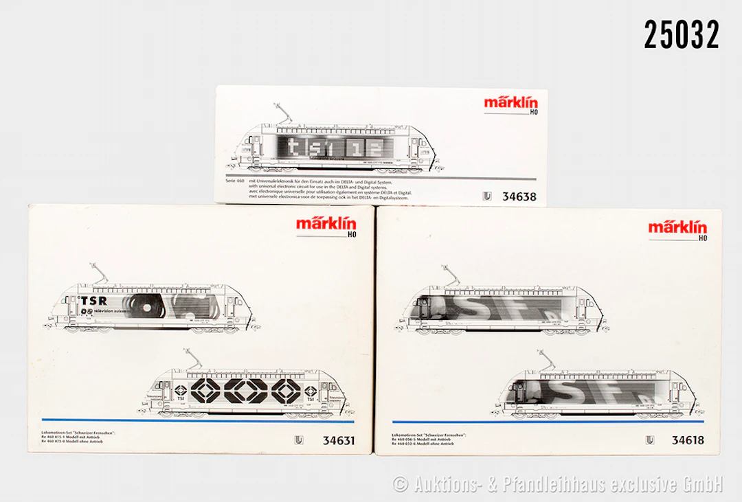 3x Märklin digital H0 2tlg.-E-Lokpack. mit 5 Loks, 2 davon Dummys