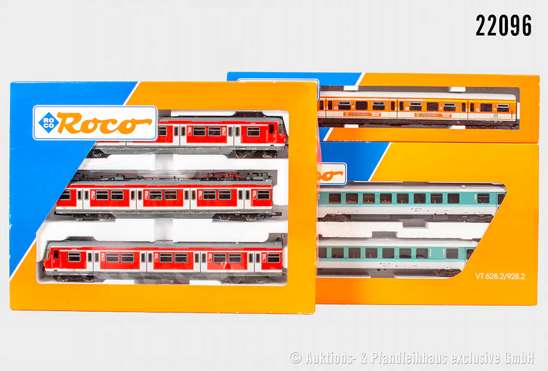 Roco H0: 43022 2-tlg. Diesel-Triebzug, DB, BR 628 & 63007 3-tlg. S-Bahn