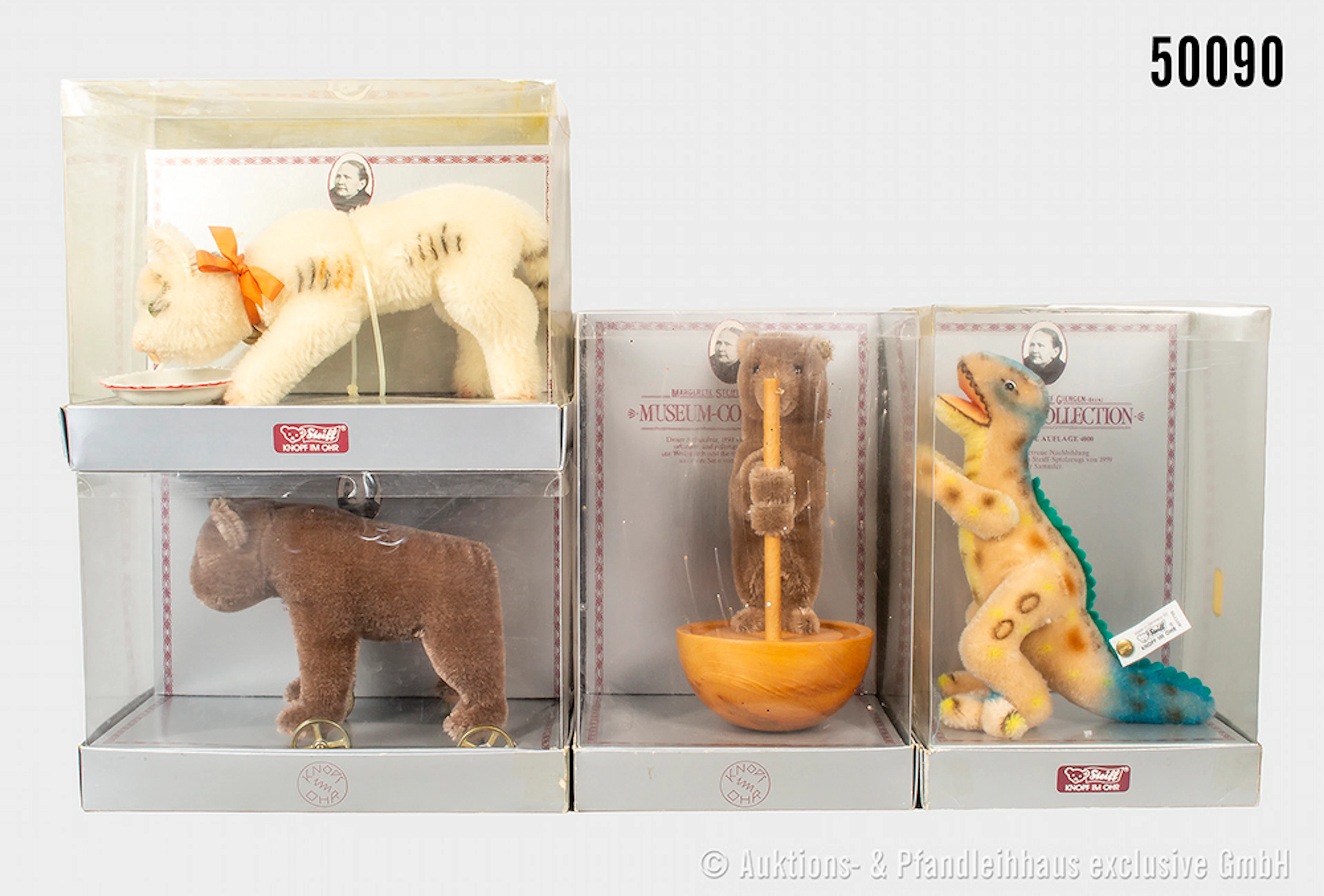 Steiff Replika Tiere Museum Collection, Mohair, jeweils Knopf, 1x