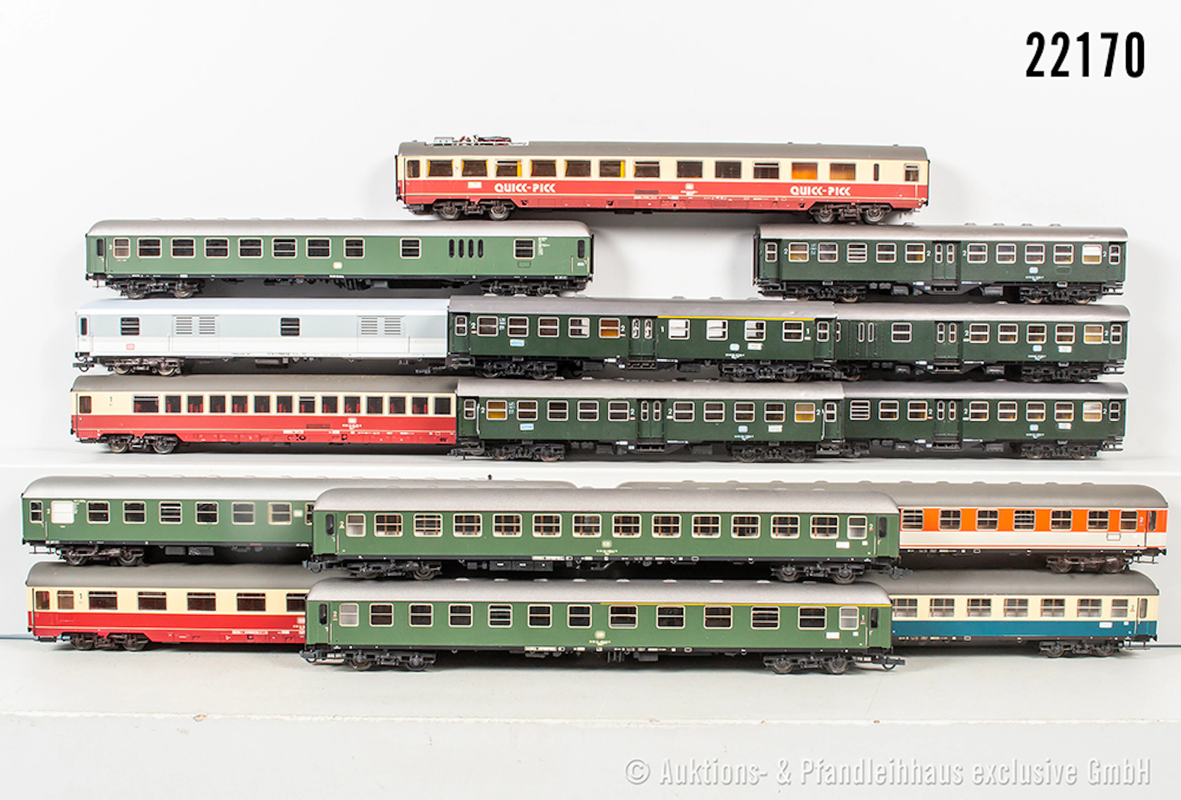 ADE/Roco H0: 15x Reisezugwagen, DB, Z 2-3