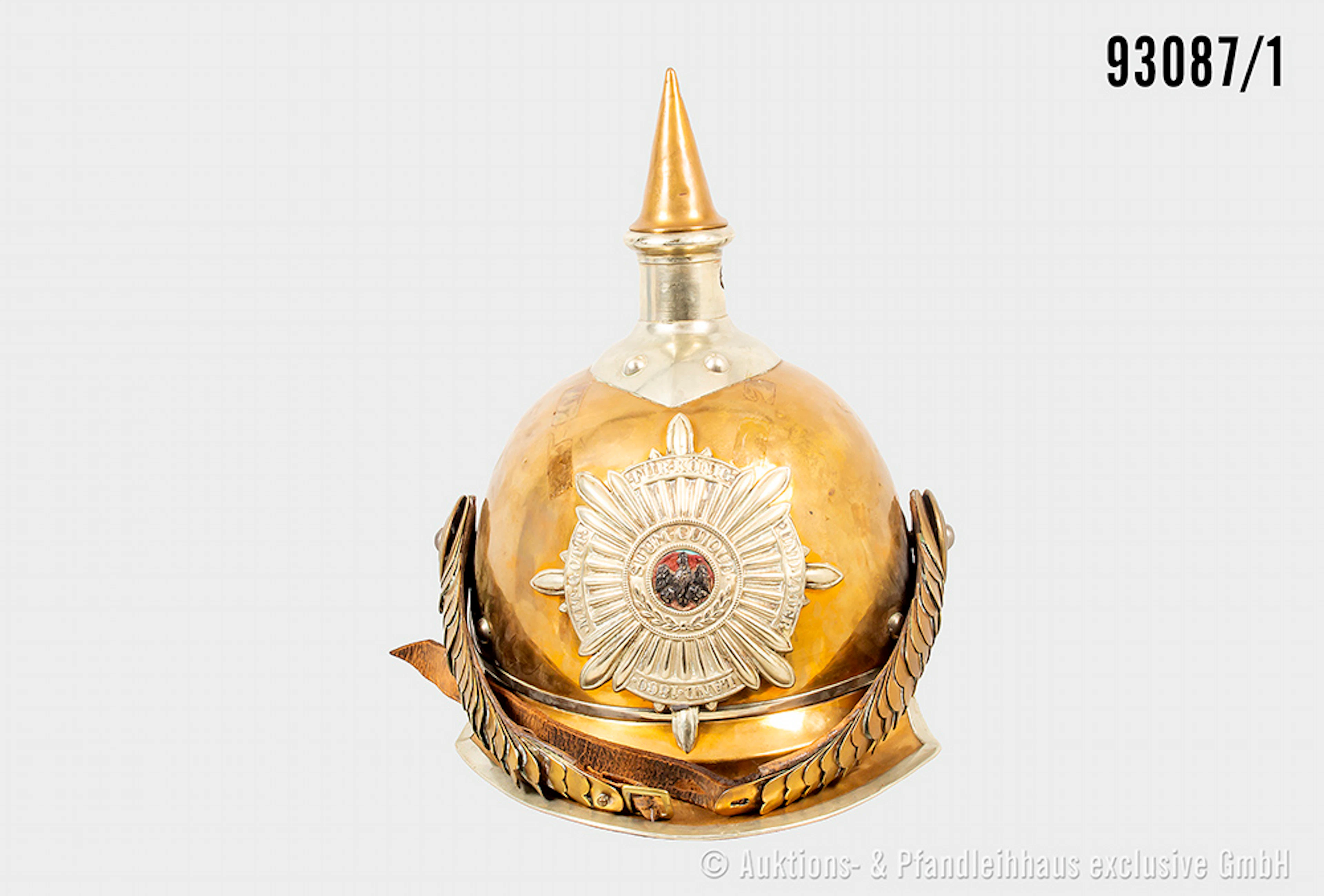 Preußen stark restaurierte Garde Kürassier Pickelhaube, gewölbte Schuppenkette